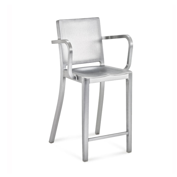 emeco Hudson stool with arms by Philippe Starck