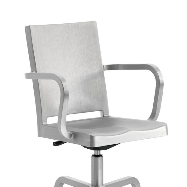 Emeco Hudson Swivel Chair With Arms By Philippe Starck