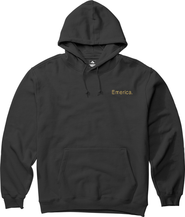 Emerica LOCKUP PULLOVER Screen PULLOVERed Fleece BLACK/GOLD