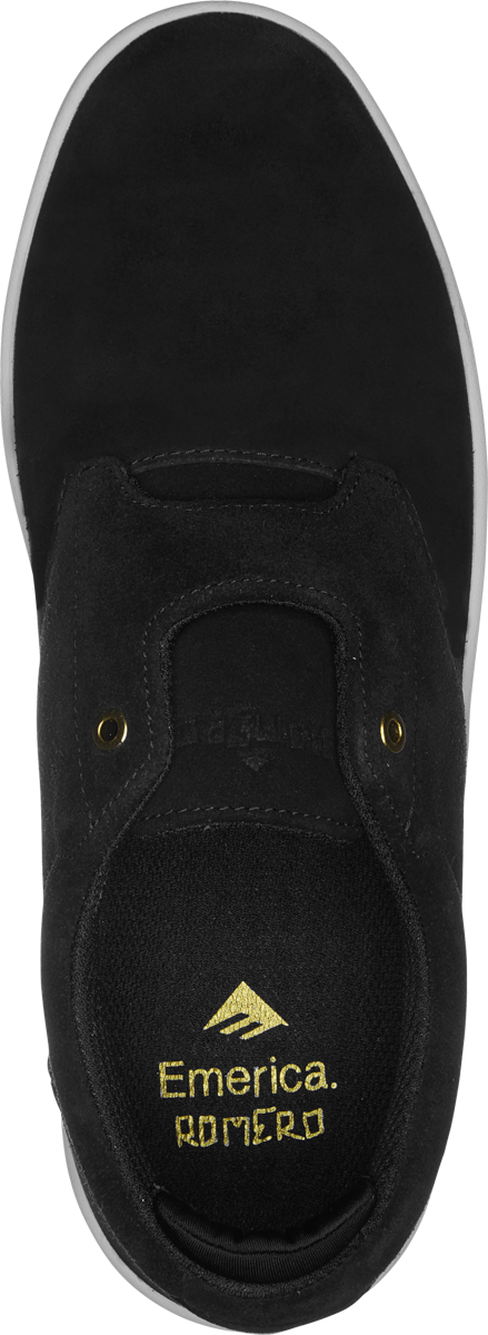 Emerica Romero Skater Low-Top Shoe BLACK/WHITE/GOLD