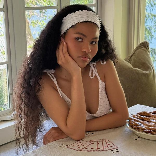 Emi Jay Works Well With Ruffle Headband