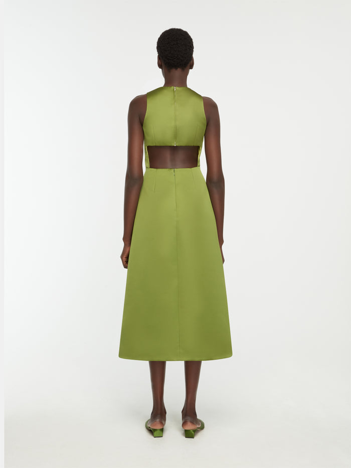 Emilia Wickstead Adonica Dress In Green Italian Duchess Satin Dresses