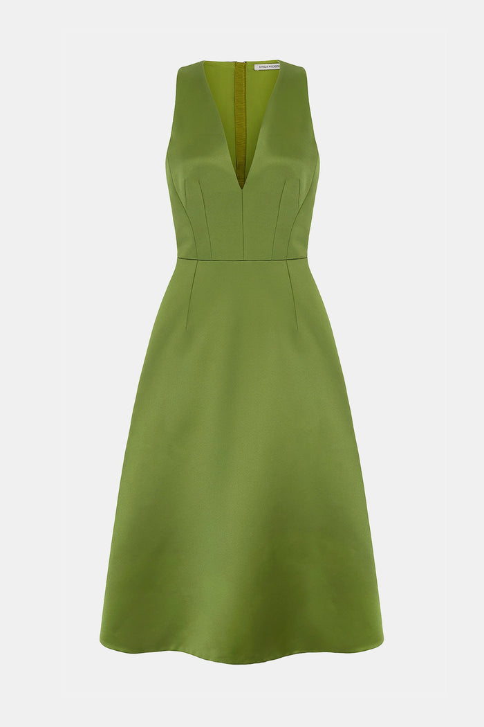 emilia wickstead Adonica Dress In Green Italian Duchess Satin Dresses