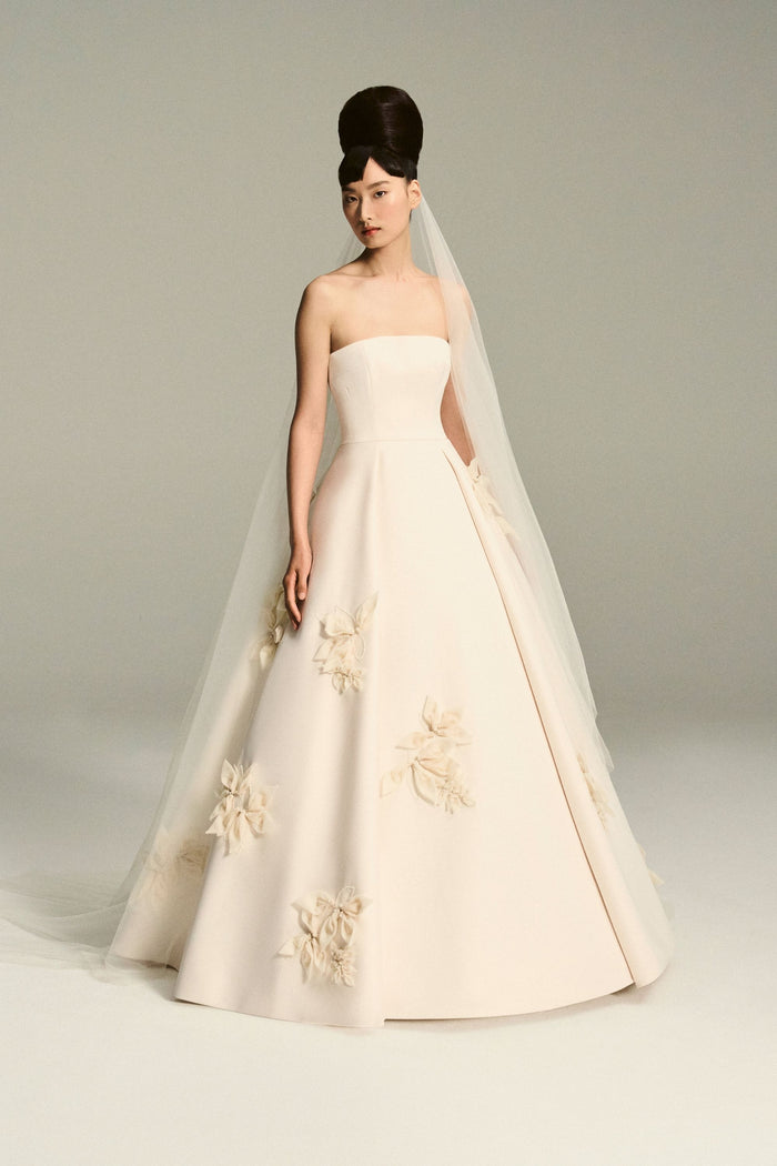 Emilia Wickstead Aillis Bridal Dress In Ivory Doppio Satin Wedding Dress