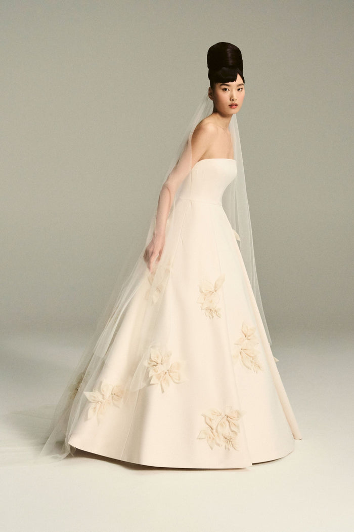 emilia wickstead Aillis Bridal Dress in Ivory Doppio Satin Wedding Dress