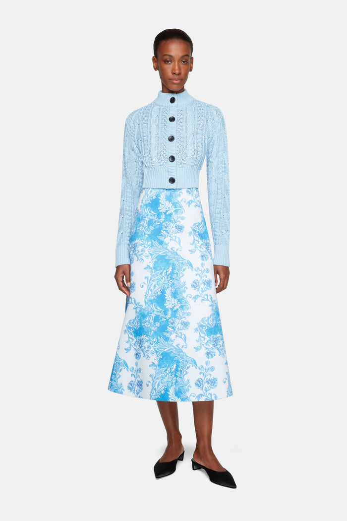 Emilia Wickstead Aleph Knit In Baby Blue Pima Cotton