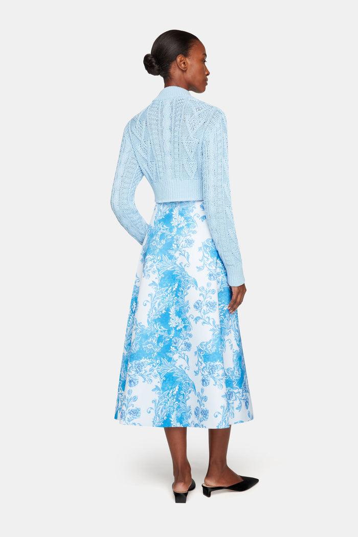 Emilia Wickstead Aleph Knit In Baby Blue Pima Cotton