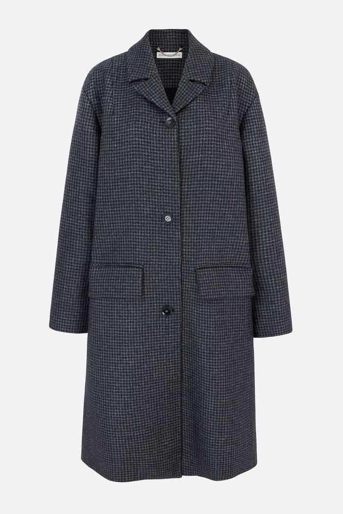 emilia wickstead Alfredia Coat In Dark Grey Melange Houndstooth
