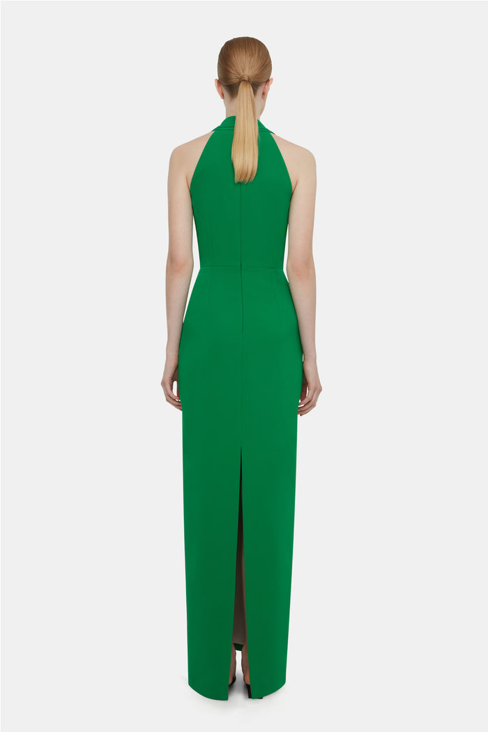 Emilia Wickstead Aubree Bridesmaid Dress In Green Single Crepe