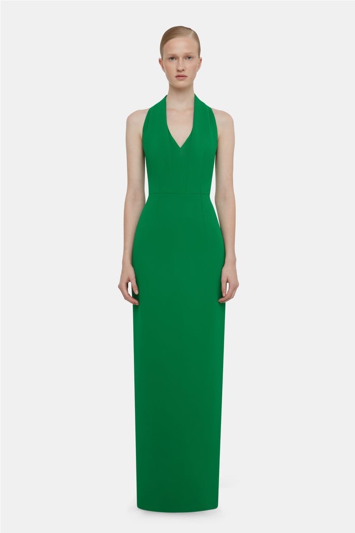 emilia wickstead Aubree Bridesmaid Dress In Green Single Crepe