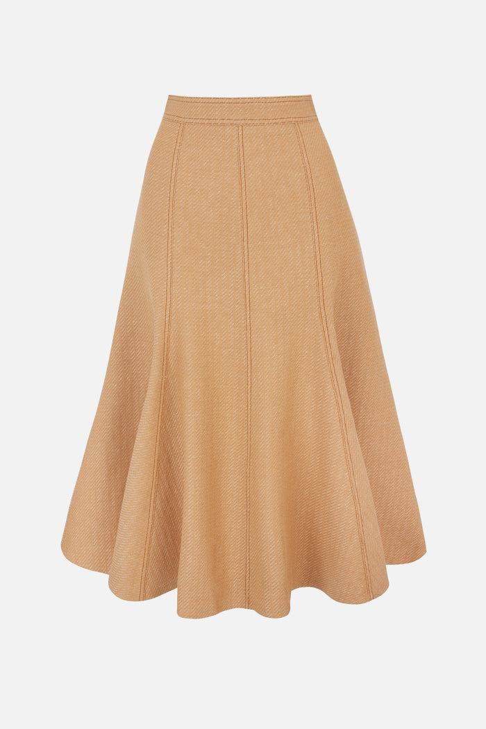 emilia wickstead Blisse Skirt In Tan Twill Denim Skirts