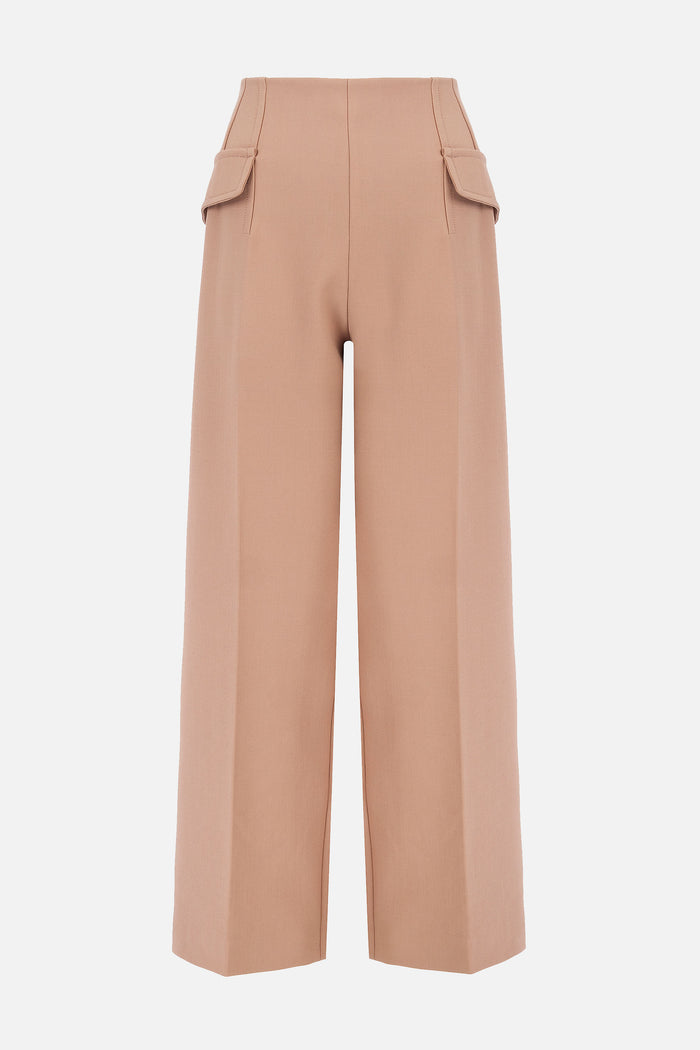 emilia wickstead Brissa Trousers In Camel Birdseye Suiting