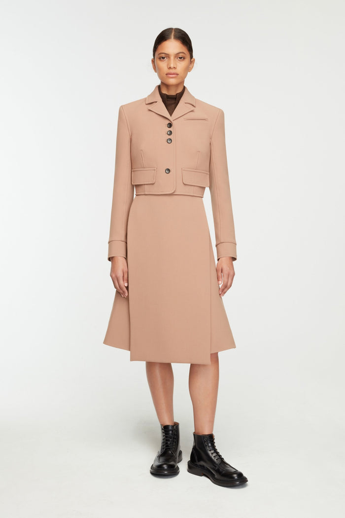 emilia wickstead Chapel Jacket In Camel Birdseye Suiting