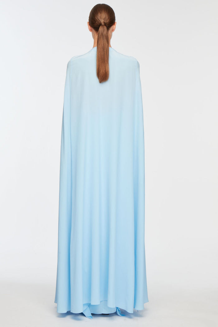 Emilia Wickstead Clarette Cape In Baby Blue Silk Crepe De Chine