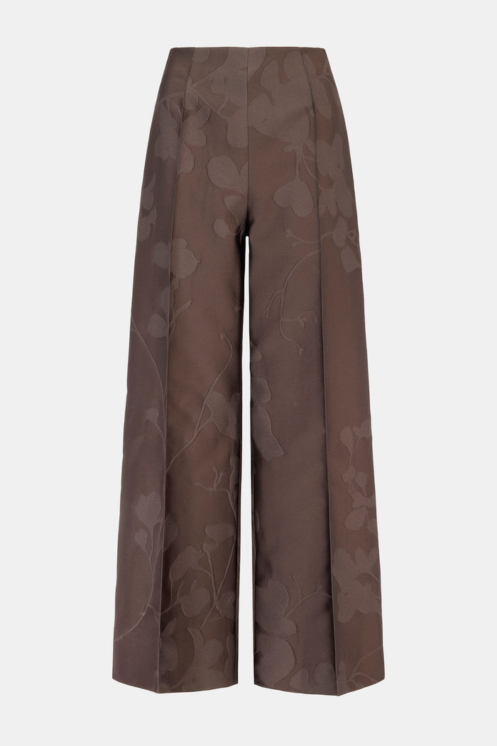 emilia wickstead Daffy Trousers In Brown Embossed Cloque