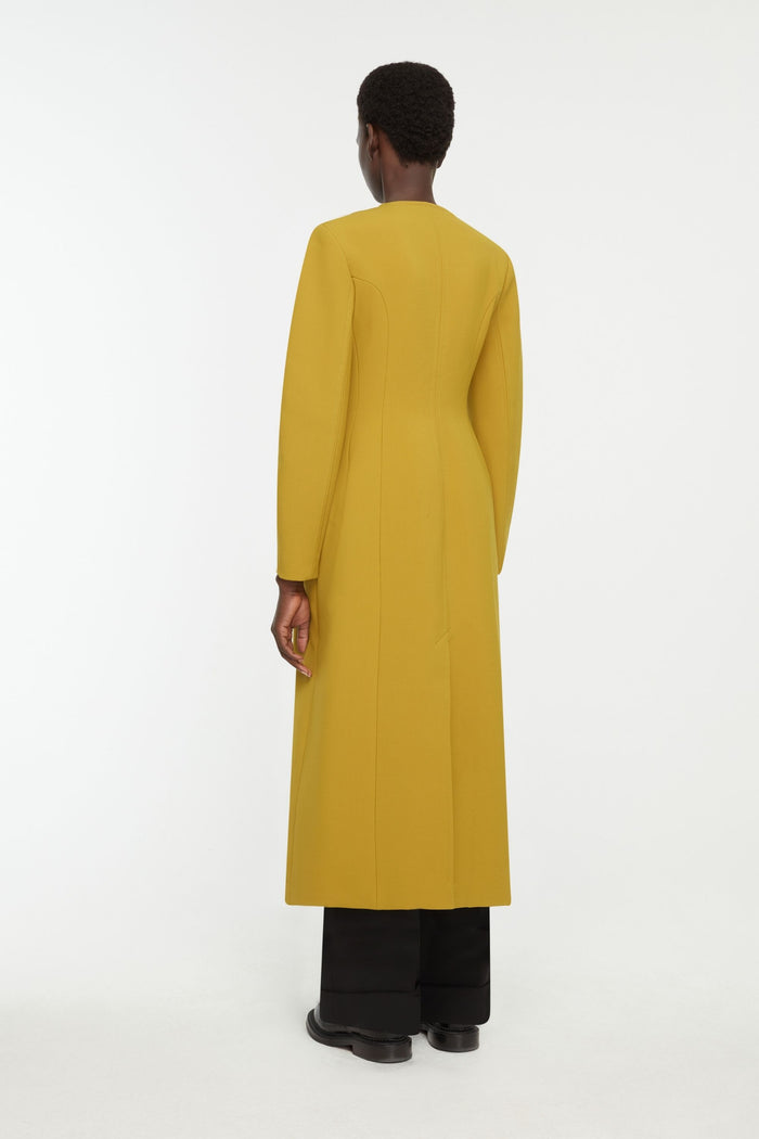 Emilia Wickstead Dalvana Coat In Chartreuse Birdseye Suiting
