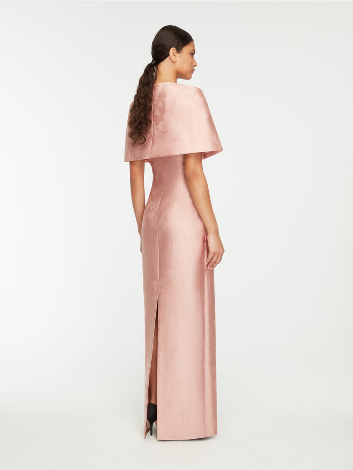 Emilia Wickstead Domie Cape In Pink Embossed Cloque Coats U0026 Jackets