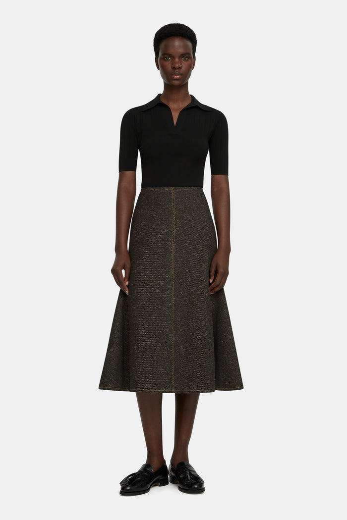 Emilia Wickstead Dune Black Fitted Polo Top Shirts U0026 Tops