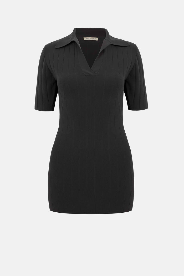 emilia wickstead Dune Black Fitted Polo Top Shirts u0026 Tops