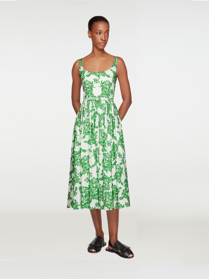 Emilia Wickstead Eglantine Dress In Guipure Floral Printed California Cotton Dresses
