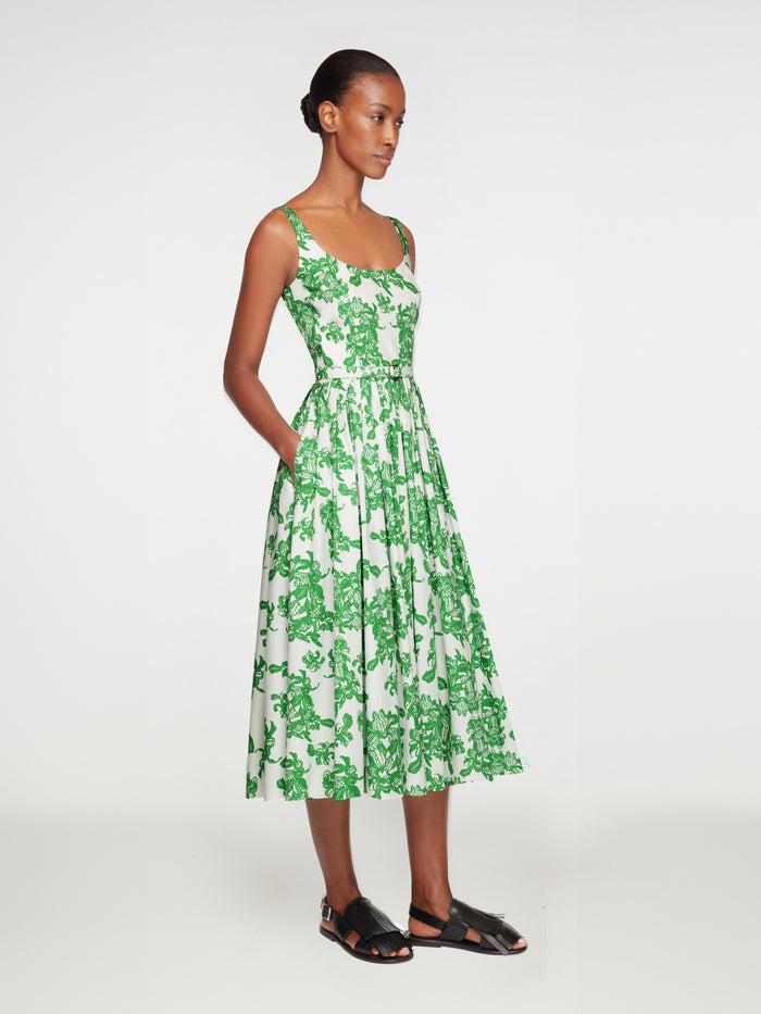 Emilia Wickstead Eglantine Dress In Guipure Floral Printed California Cotton Dresses