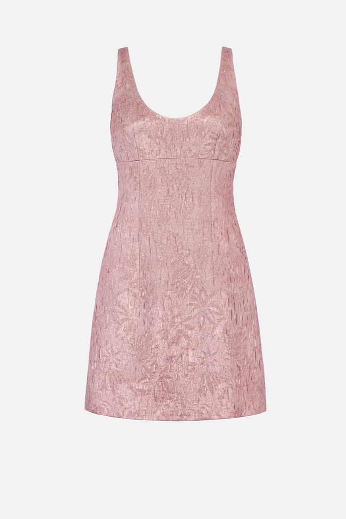 emilia wickstead Einna Dress In Pink Metallic Cloque