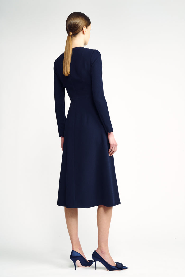 Emilia Wickstead Elta Wrap-Effect Dress In Midnight Double Crepe Dresses