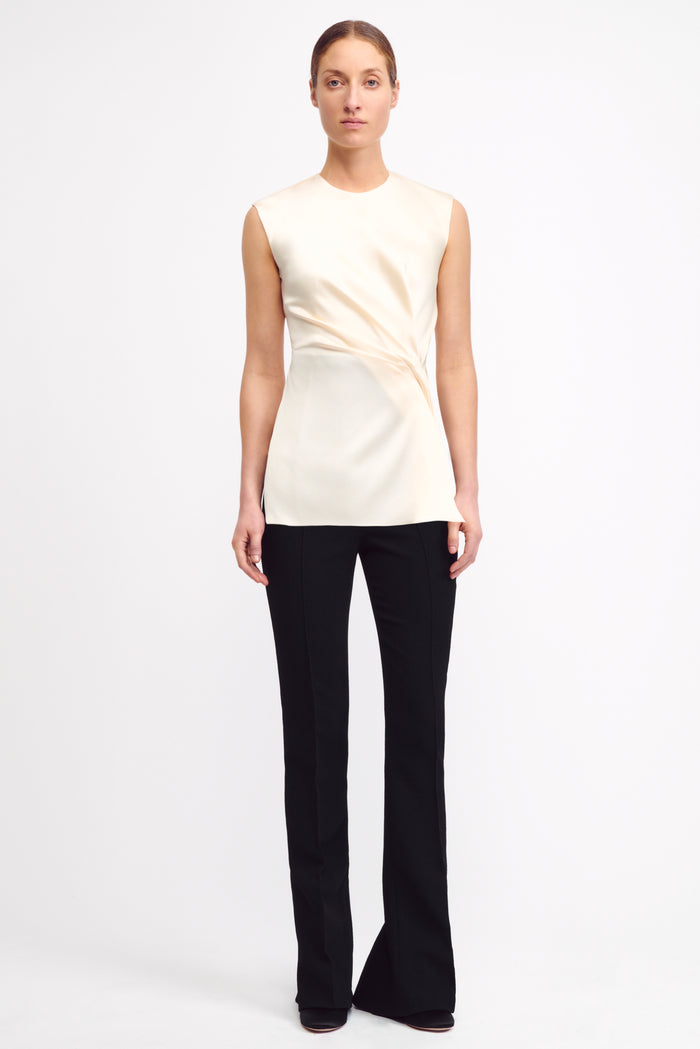 Emilia Wickstead Azam Top In Ivory Satin Top