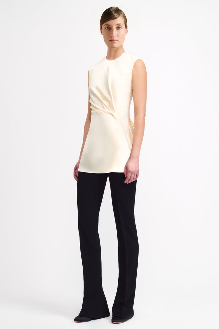 Emilia Wickstead Azam Top In Ivory Satin Top