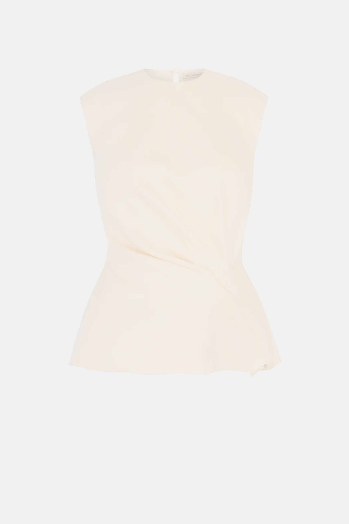 emilia wickstead Azam Top in Ivory Satin Top