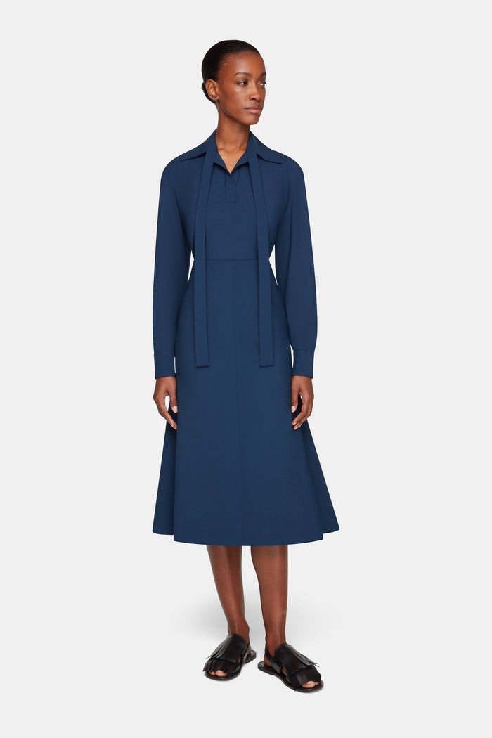 Emilia Wickstead Izod Top In Navy Summer Wool