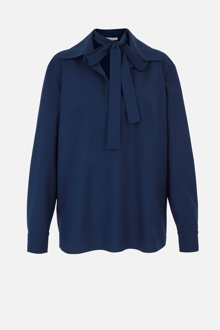 emilia wickstead Izod Top In Navy Summer Wool
