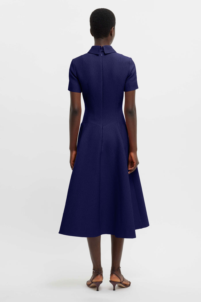 Emilia Wickstead Jody Dress In Navy Summer Wool