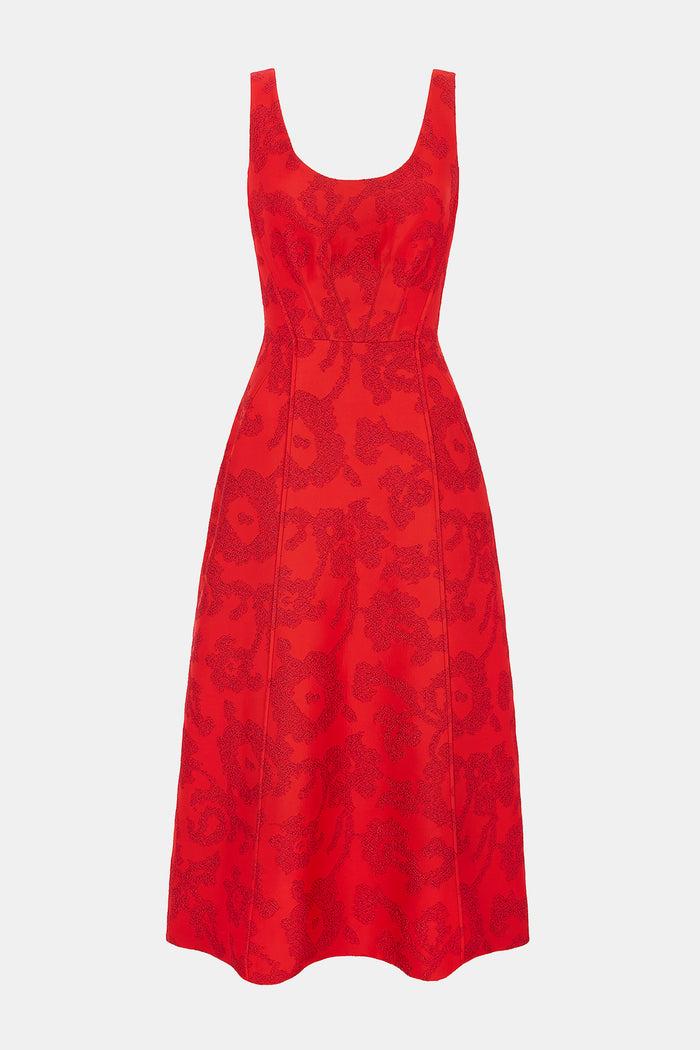 emilia wickstead Labrina Dress In Red Boucle