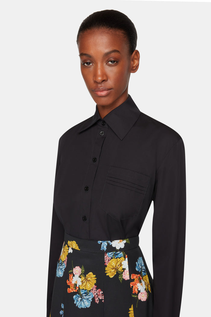 Emilia Wickstead Philomene Shirt In Black Cotton