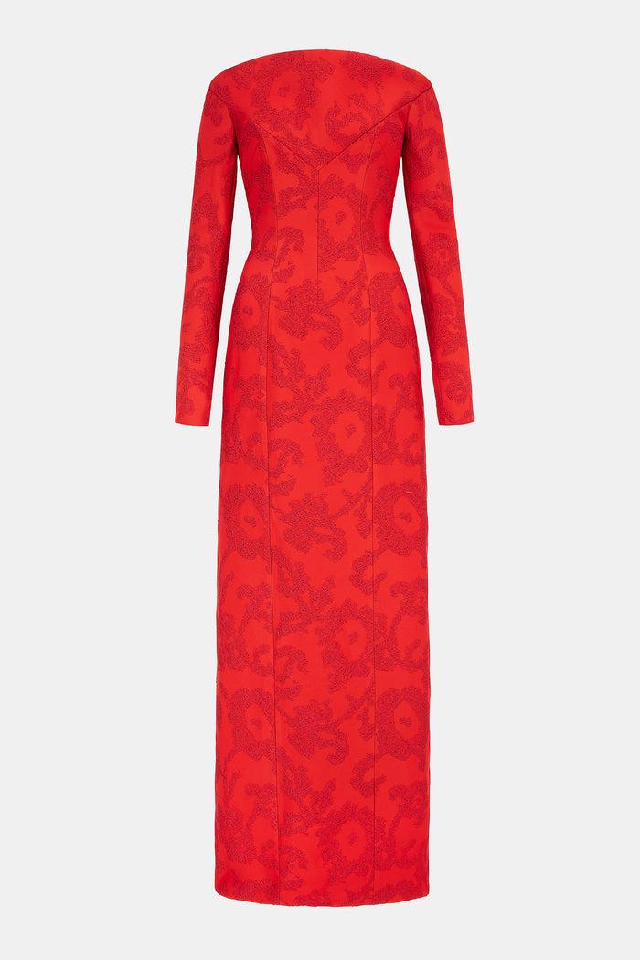emilia wickstead Zarith Dress In Red Boucle Floral