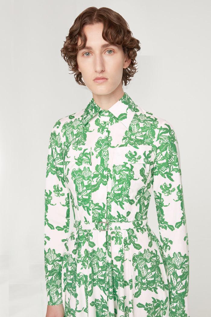 Emilia Wickstead Emmalyna Dress In Guipure Floral Cotton Poplin