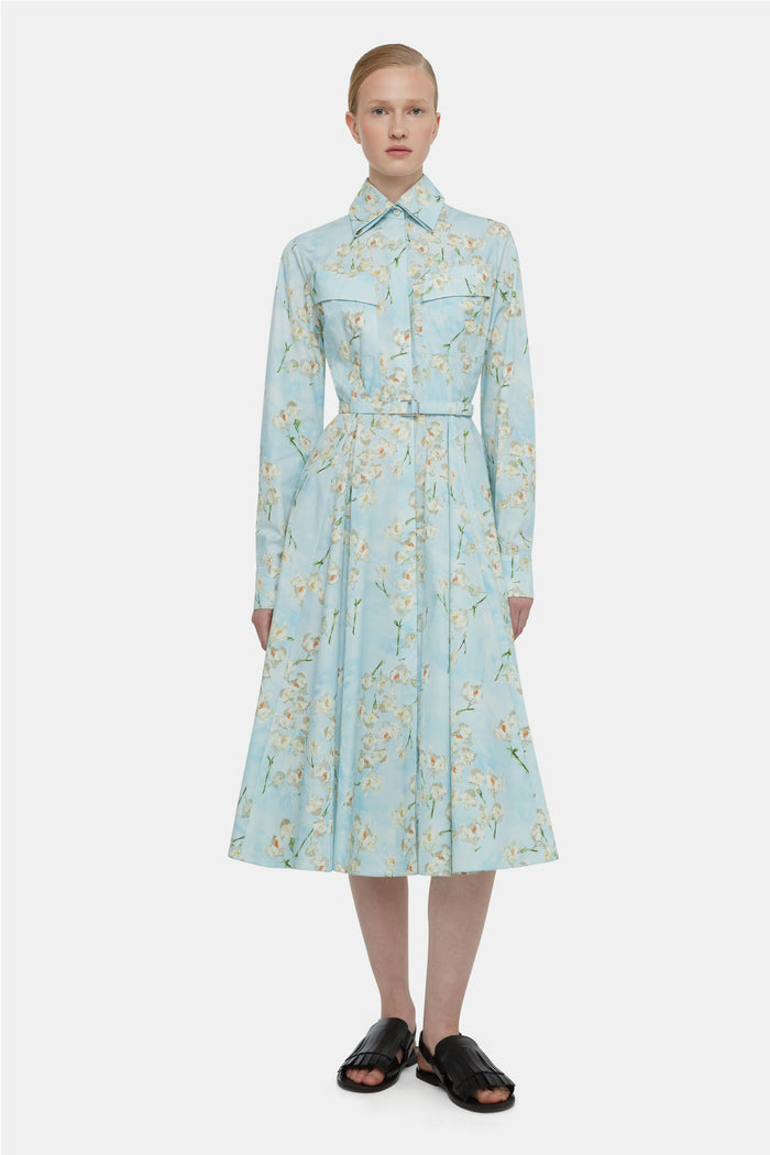 Emilia Wickstead Emmalyna Dress With Little Lillie's On Blue Cotton Dresses