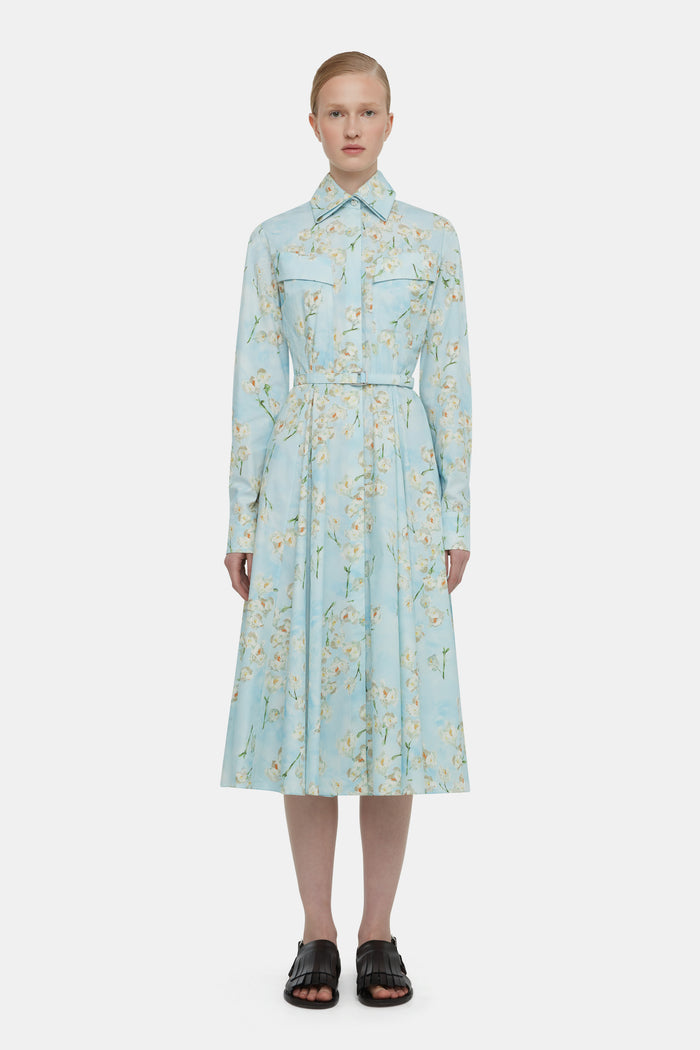 Emilia Wickstead Emmalyna Dress With Little Lillie's On Blue Cotton Dresses