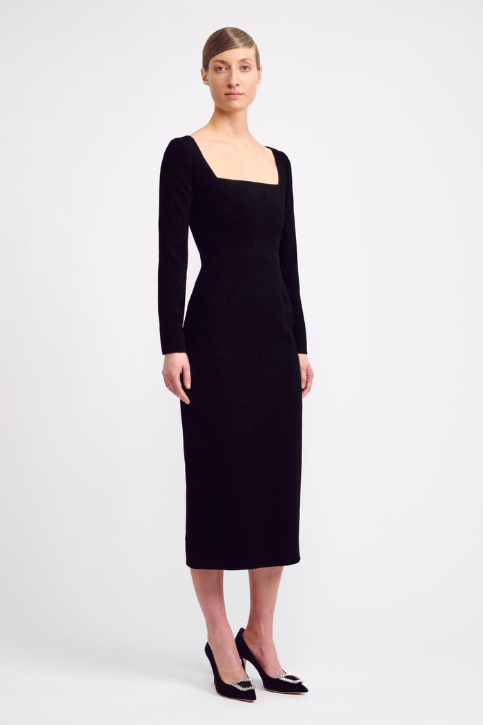 emilia wickstead Erletta Dress in Black Double Crepe Dresses