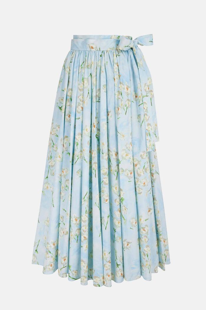 emilia wickstead Evelyna Skirt with Little Lillie's on Blue Cotton