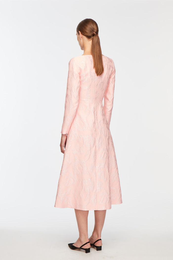 Emilia Wickstead Glenda Dress In Ballet Pink Boucle