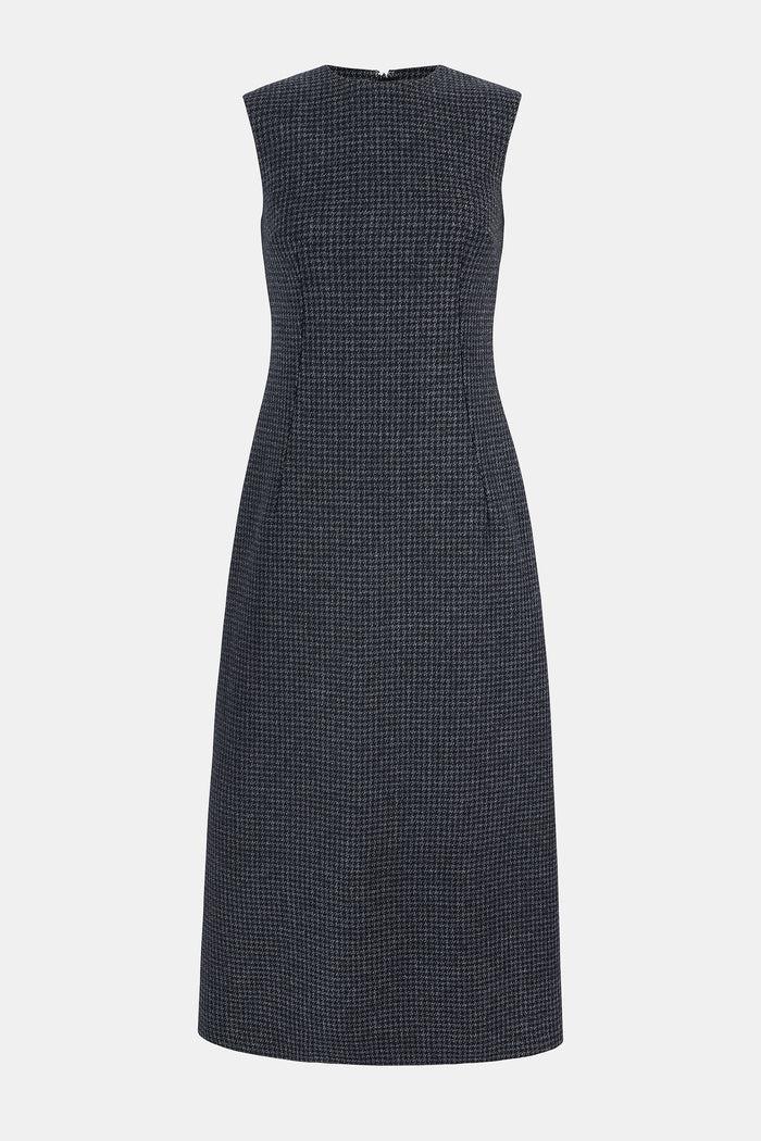 emilia wickstead Hartley Dress In Dark Grey Melange Houndstooth