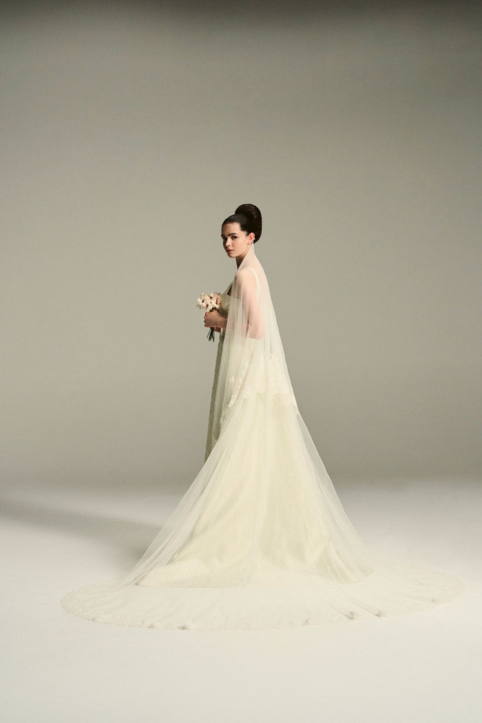 emilia wickstead Hesper Veil in Corded Lace Accessories