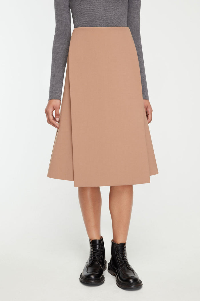 Emilia Wickstead Ifsa Skirt In Camel Birdseye Suiting