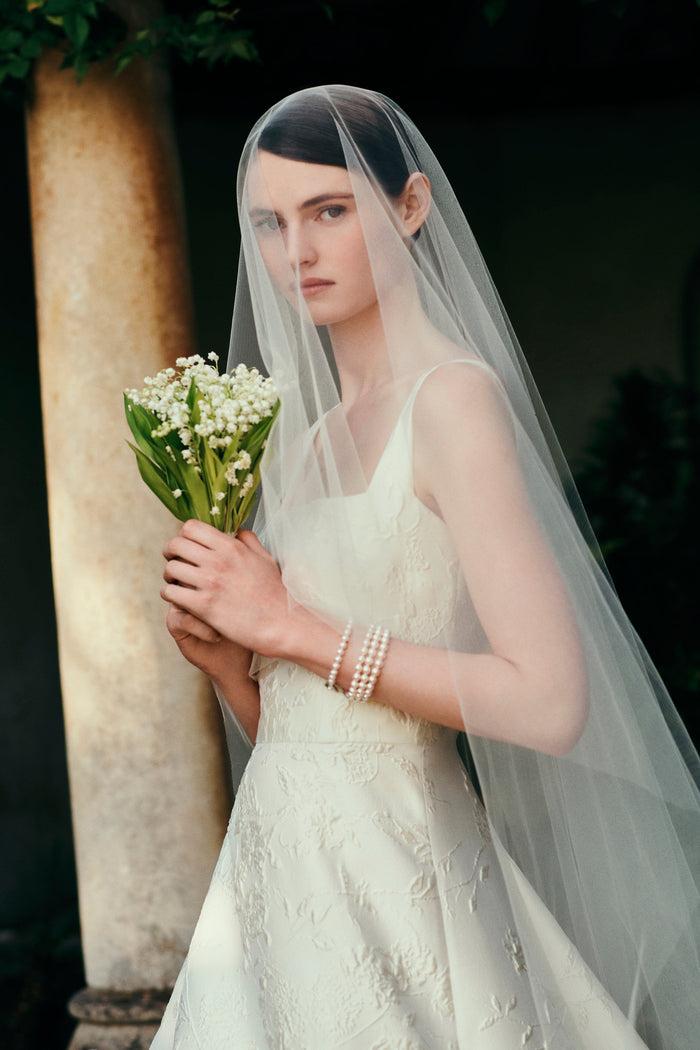 Emilia Wickstead Irena Bridal Dress In Ivory Fine Floral Jacquard Wedding Dress