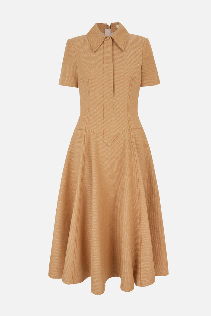 emilia wickstead Jody Dress In Tan Twill Denim Dresses