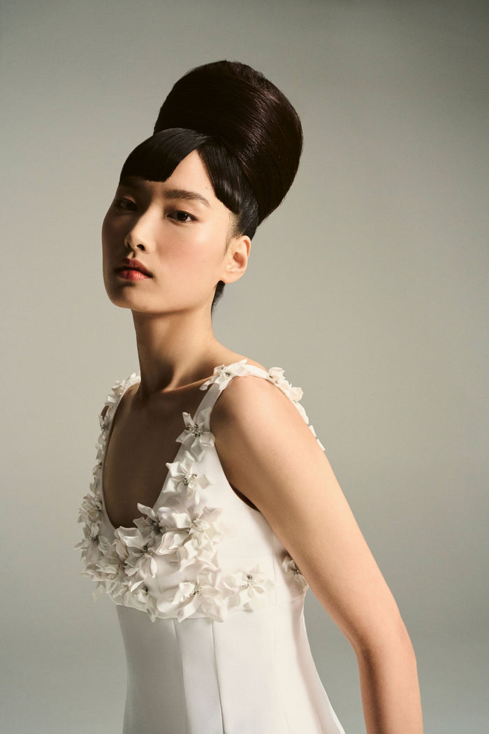 Emilia Wickstead Jonah Embellished Dress In Ivory Crepe