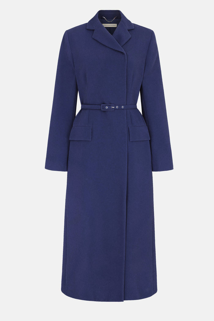 emilia wickstead Kalonice Dress In Navy Blue Single Wool Crepe Dresses