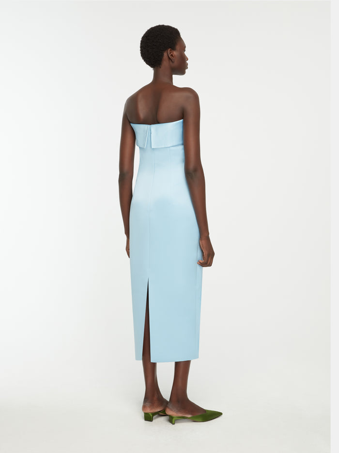 Emilia Wickstead Keeley Dress In Blue Italian Duchess Satin Dresses